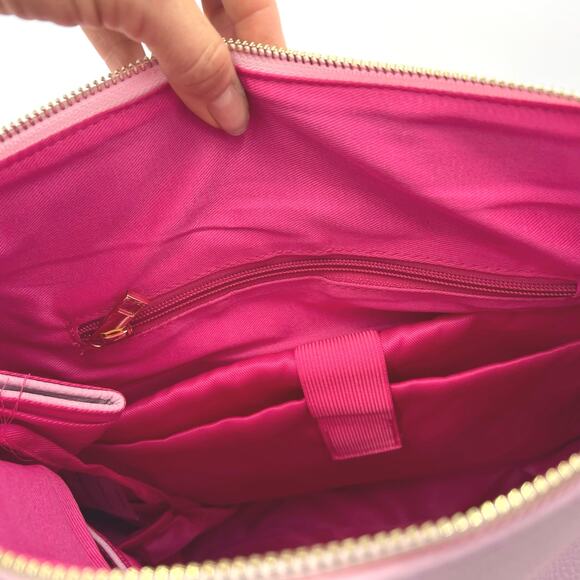 Tigerlily Creations Womens Pink Large Faux Leather Backpack Diaper Bag NEW - Picture 12 of 16